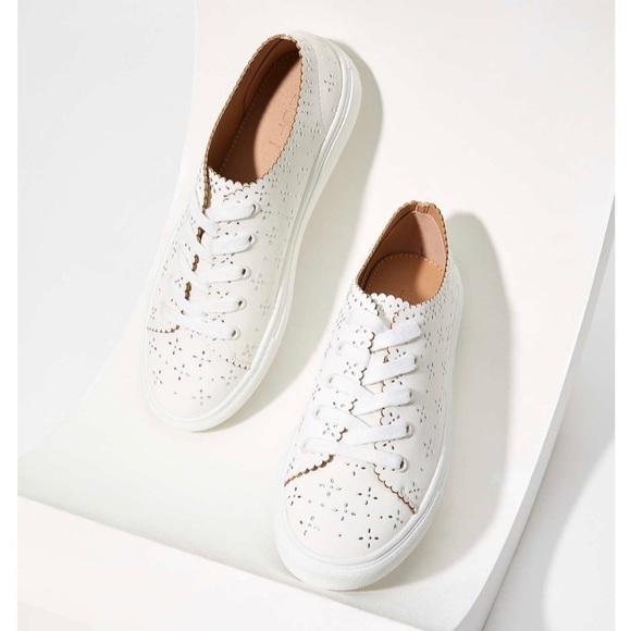 Studded Scalloped Lace Up Sneakers (Loft) - Picture 3 of 4